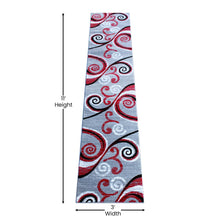 Load image into Gallery viewer, 2' x 11' Red Abstract Area Rug - Olefin Rug with Jute Backing