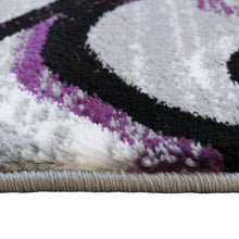 Load image into Gallery viewer, 2' x 7' Purple Abstract Area Rug - Olefin Rug with Jute Backing