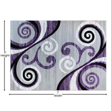 Load image into Gallery viewer, 5' x 7' Purple Abstract Area Rug - Olefin Rug with Jute Backing