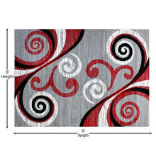 Load image into Gallery viewer, 6' x 9' Red Abstract Area Rug - Olefin Rug with Jute Backing