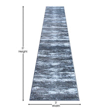 Load image into Gallery viewer, 2' x 11' Distressed Gray Olefin Area Rug for Entryway, Living Room, Bedroom