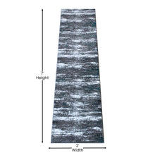 Load image into Gallery viewer, 2' x 7' Distressed Turquoise Olefin Area Rug for Entryway, Living Room, Bedroom