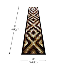Load image into Gallery viewer, Southwestern 2' x 11' Brown Area Rug - Olefin Rug with Jute Backing