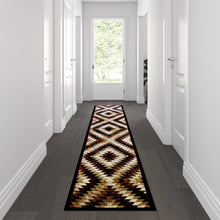 Load image into Gallery viewer, Southwestern 2' x 11' Brown Area Rug - Olefin Rug with Jute Backing