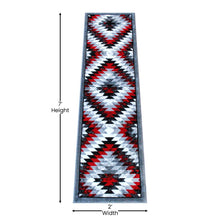 Load image into Gallery viewer, Southwestern 2' x 7' Red Area Rug - Olefin Rug with Jute Backing