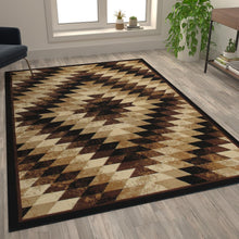 Load image into Gallery viewer, Southwestern 6' x 9' Brown Area Rug - Olefin Rug with Jute Backing