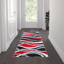 Load image into Gallery viewer, Modern 5' x 7' Rippled Red Area Rug for Indoor Use