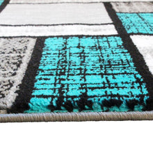 Load image into Gallery viewer, 2' x 7' Turquoise Color Bricked Olefin Area Rug