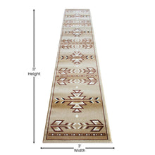 Load image into Gallery viewer, Southwestern 2' x 11' Brown Area Rug - Olefin Rug