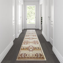 Load image into Gallery viewer, Southwestern 2' x 11' Brown Area Rug - Olefin Rug