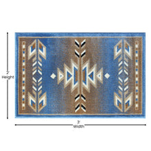Load image into Gallery viewer, Southwestern 2' x 3' Blue Area Rug - Olefin Rug