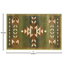 Load image into Gallery viewer, Southwestern 2' x 3' Green Area Rug - Olefin Rug