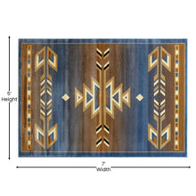 Load image into Gallery viewer, Southwestern 5' x 7' Blue Area Rug - Olefin Rug