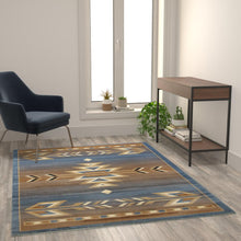 Load image into Gallery viewer, Southwestern Geometric 5' x 7' Accent Rug for Indoor Use