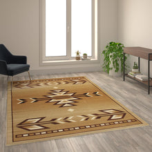 Load image into Gallery viewer, Southwestern 6' x 9' Brown Area Rug - Olefin Rug