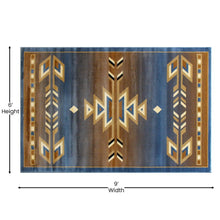 Load image into Gallery viewer, Southwestern 6' x 9' Blue Area Rug - Olefin Rug
