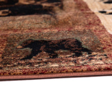 Load image into Gallery viewer, 2' x 3' Mother Bear, Cubs Nature Themed Olefin Area Rug