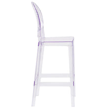 Load image into Gallery viewer, Ghost Barstool with Oval Back in Revna Transparent Crystal