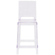 Load image into Gallery viewer, Ghost Counter Stool with Square Back in Transparent Crystal