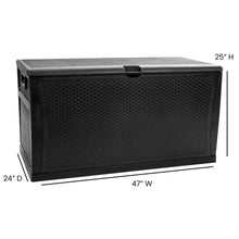 Load image into Gallery viewer, 120 Gallon Plastic Deck Box - Waterproof Storage Box, Black