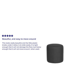 Load image into Gallery viewer, Upholstered Round Ottoman Pouf in Black Fabric