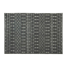 Load image into Gallery viewer, Geometric Bohemian Low Pile Rug - 5' x 7' - Dark Gray/Ivory Polyester