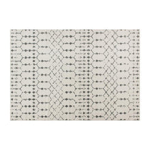 Load image into Gallery viewer, Geometric Bohemian Low Pile Rug - 5' x 7' -Ivory/Gray Polyester
