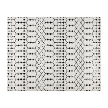 Load image into Gallery viewer, Geometric Bohemian Low Pile Rug - 8' x 10' - Ivory/Black
