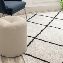 Load image into Gallery viewer, Shag Style Diamond Trellis Area Rug - 8' x 10' - Ivory