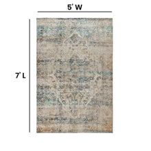 Load image into Gallery viewer, Artisan Old English Style Traditional Rug - 5' x 7' - Blue
