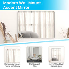 Load image into Gallery viewer, 22" x 30" Decorative Wall Mirror - Rounded Corners, Black