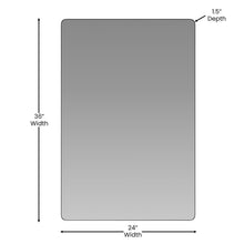 Load image into Gallery viewer, 24" x 36" Decorative Wall Mirror - Rounded Corners, Black