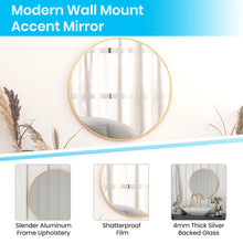 Load image into Gallery viewer, 30" Round Gold Metal Framed Wall Mirror