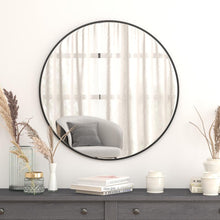 Load image into Gallery viewer, 36" Round Black Metal Framed Wall Mirror
