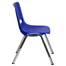 Load image into Gallery viewer, Kid's Navy Shell Stack Chair with Chrome Frame and 14" Seat Height
