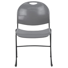 Load image into Gallery viewer, 880 lb. Capacity Gray Ultra-Compact Stack Chair with Black Powder Coated Frame