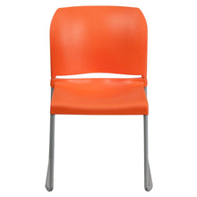 Load image into Gallery viewer, Orange Full Back Contoured Stack Chair with Gray Powder Coated Sled Base