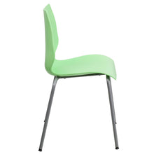 Load image into Gallery viewer, 770 lb. Capacity Green Stack Chair with Lumbar Support and Silver Frame