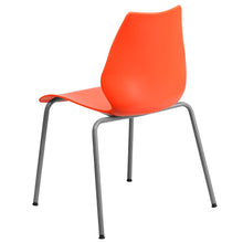 Load image into Gallery viewer, 770 lb. Capacity Orange Stack Chair with Lumbar Support and Silver Frame