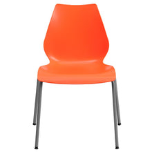 Load image into Gallery viewer, 770 lb. Capacity Orange Stack Chair with Lumbar Support and Silver Frame