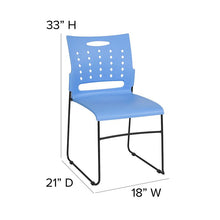 Load image into Gallery viewer, 881 lb. Capacity Blue Sled Base Stack Chair with Air-Vent Back