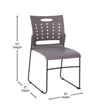 Load image into Gallery viewer, 881 lb. Capacity Gray Sled Base Stack Chair with Air-Vent Back