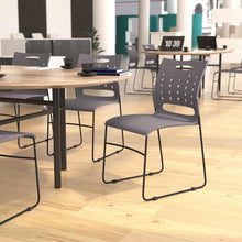 Load image into Gallery viewer, 881 lb. Capacity Gray Sled Base Stack Chair with Air-Vent Back