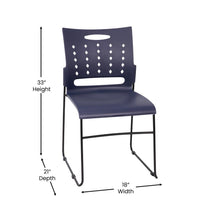 Load image into Gallery viewer, 881 lb. Capacity Navy Sled Base Stack Chair with Air-Vent Back