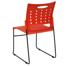 Load image into Gallery viewer, 881 lb. Capacity Orange Sled Base Stack Chair with Air-Vent Back