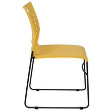 Load image into Gallery viewer, 881 lb. Capacity Yellow Sled Base Stack Chair with Air-Vent Back