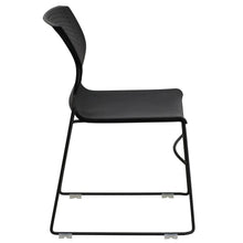 Load image into Gallery viewer, 661 lb. Capacity Black Full Back Stack Chair with Black Powder Coated Frame
