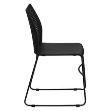 Load image into Gallery viewer, Black Stack Chair with Air-Vent Back and Black Powder Coated Sled Base