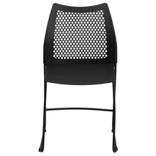 Load image into Gallery viewer, Black Stack Chair with Air-Vent Back and Black Powder Coated Sled Base