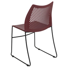 Load image into Gallery viewer, Burgundy Stack Chair with Air-Vent Back and Black Powder Coated Sled Base